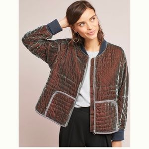 Hei Hei Velvet Quilted Bomber Jacket